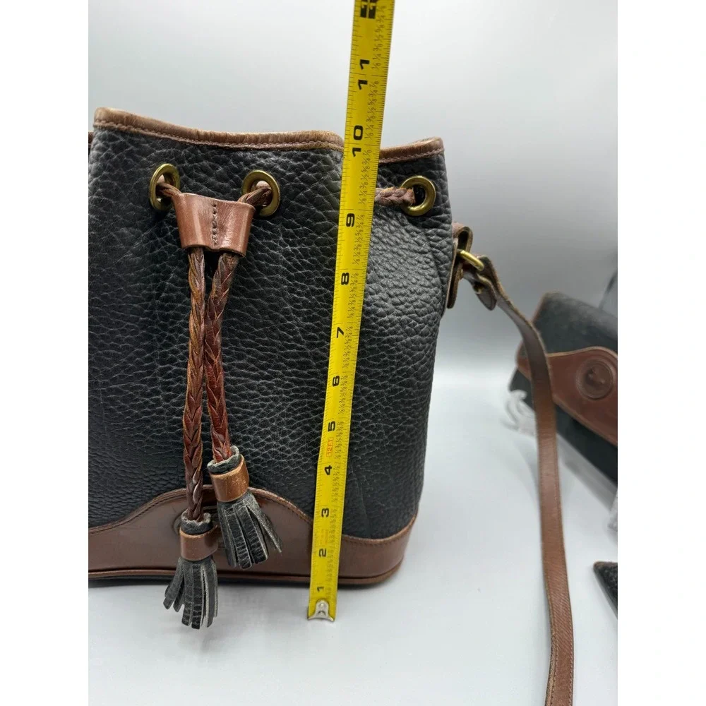 Vintage Dooney & Bourke Drawstring Bucket Bag Black Brown, Wallet, Eyeglass Case